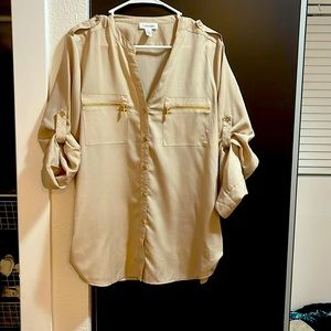 Women’s Calvin Klein XL shimmer gold blouse